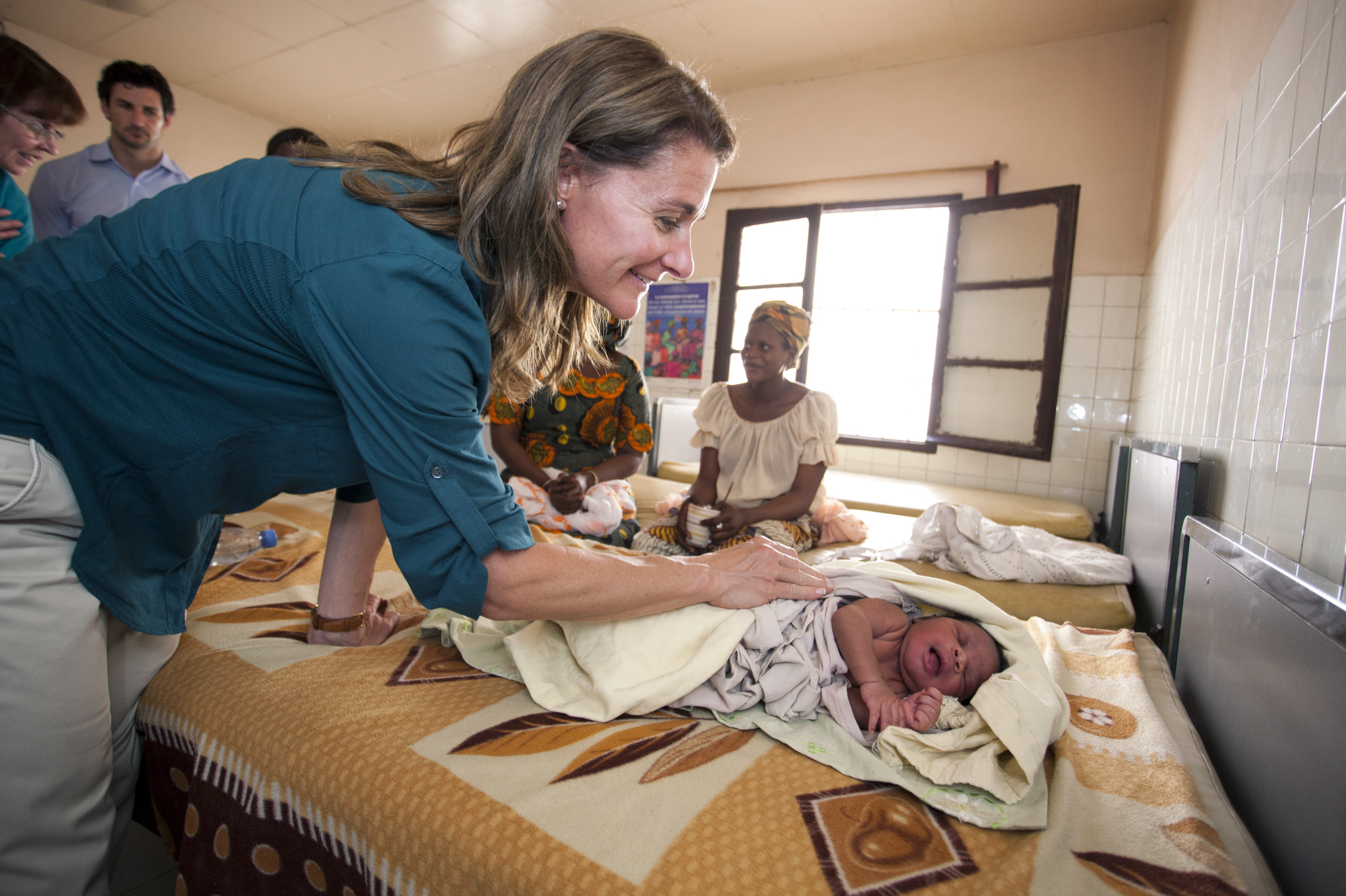 Melinda French Gates visits patients supported through the Marie Stopes International outreach program, at the Wakhinane health post in Dakar, Senegal, on July 9, 2012.