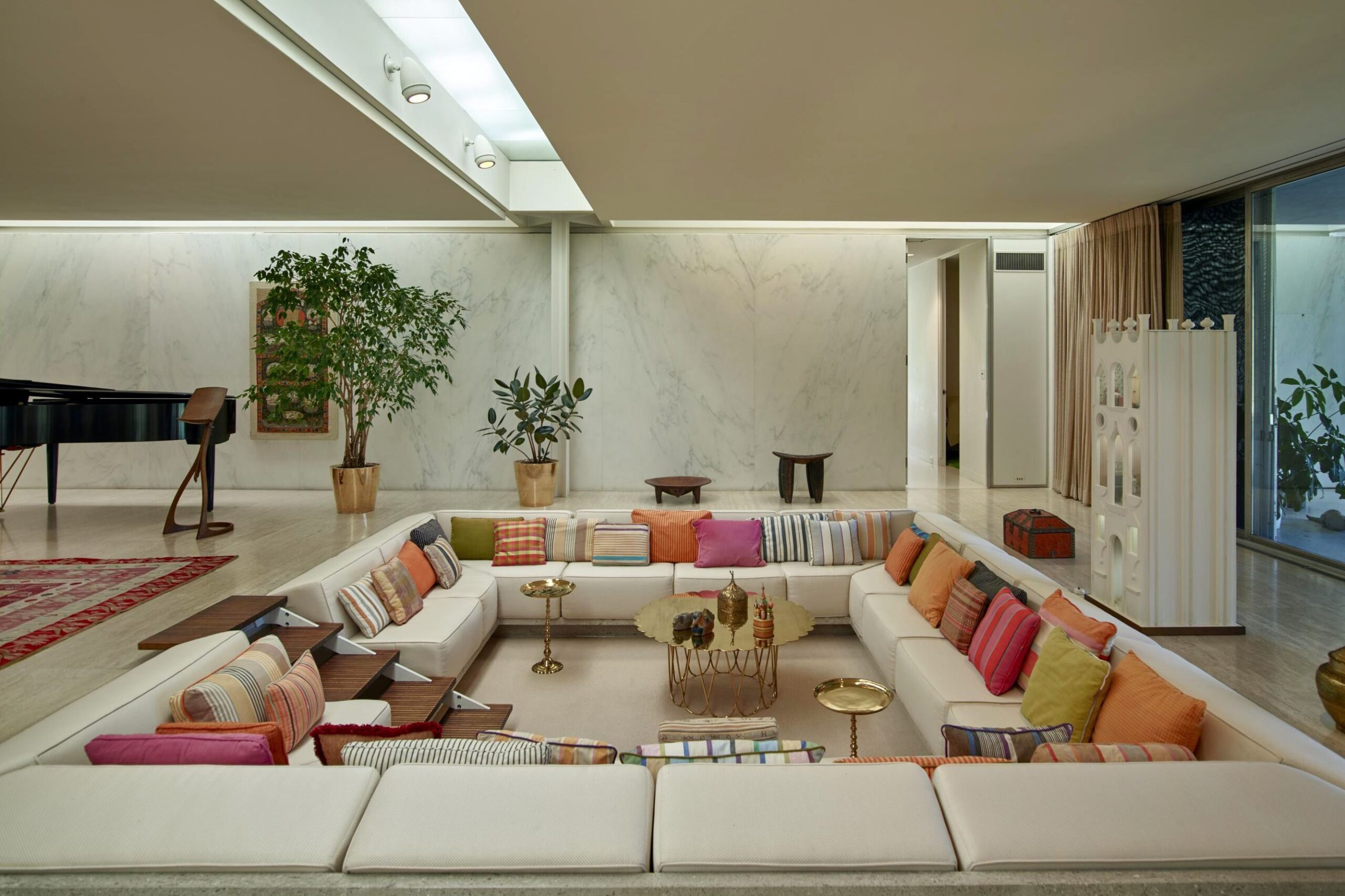 The conversation pit at the Miller House, in Columbus, Indiana.