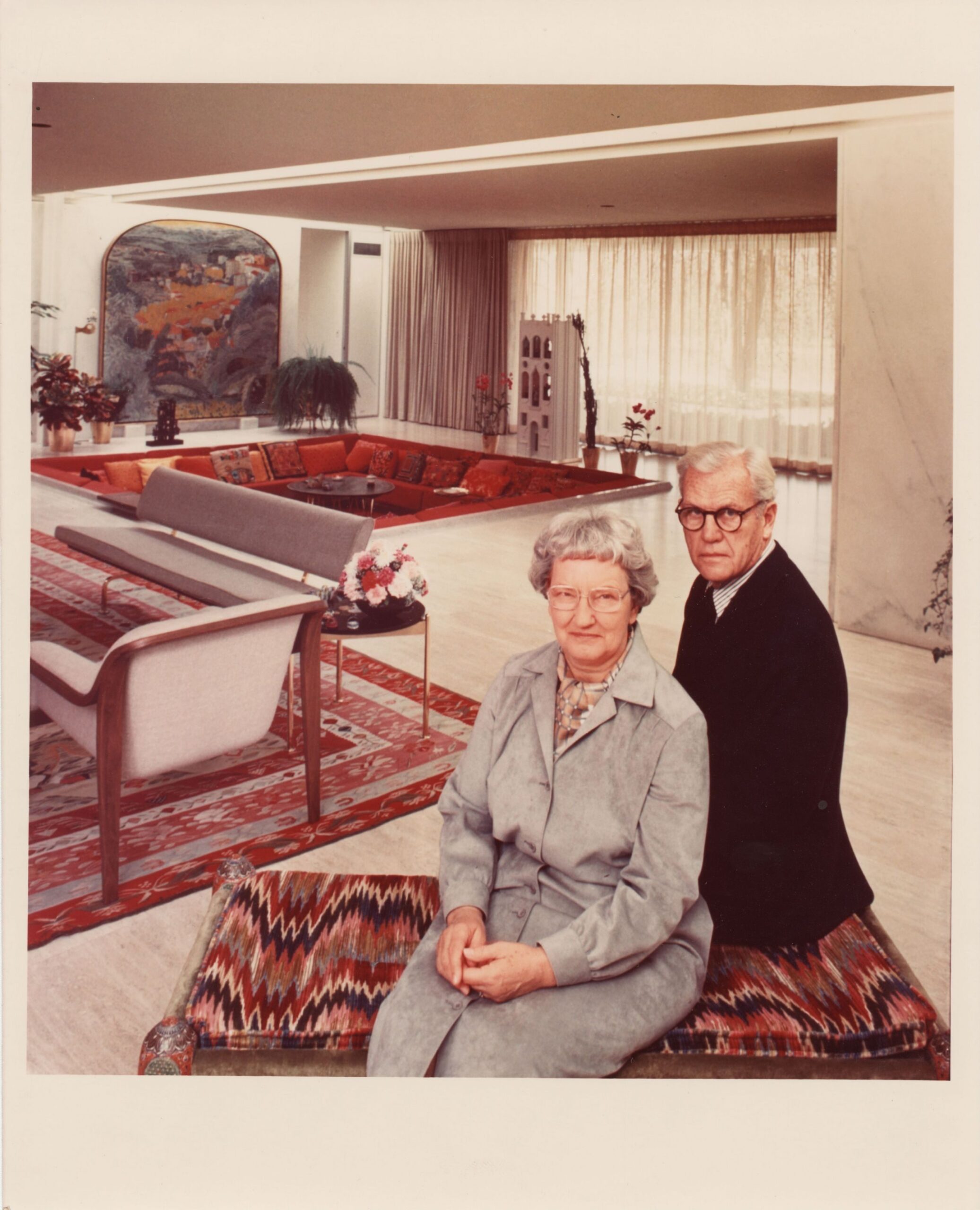 J. Irwin and Xenia S. Miller in their living room in December 1977.