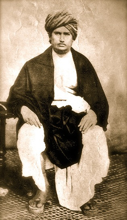 Dayananda Saraswati in Jabalpur, India, in 1874.