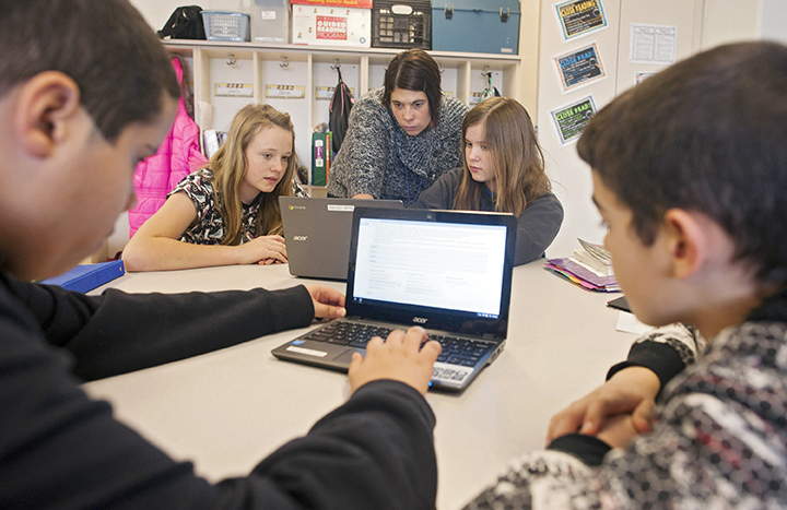 Teacher Carrie Young helps students at Morgan Elementary School South in Stockport, Ohio, prepare for the Common Core State Standards Test. The Bill & Melinda Gates Foundation, which strongly backed Common Core, has paid the Boston Consulting Group tens of millions of dollars to help implement foundation programs in education and other areas.