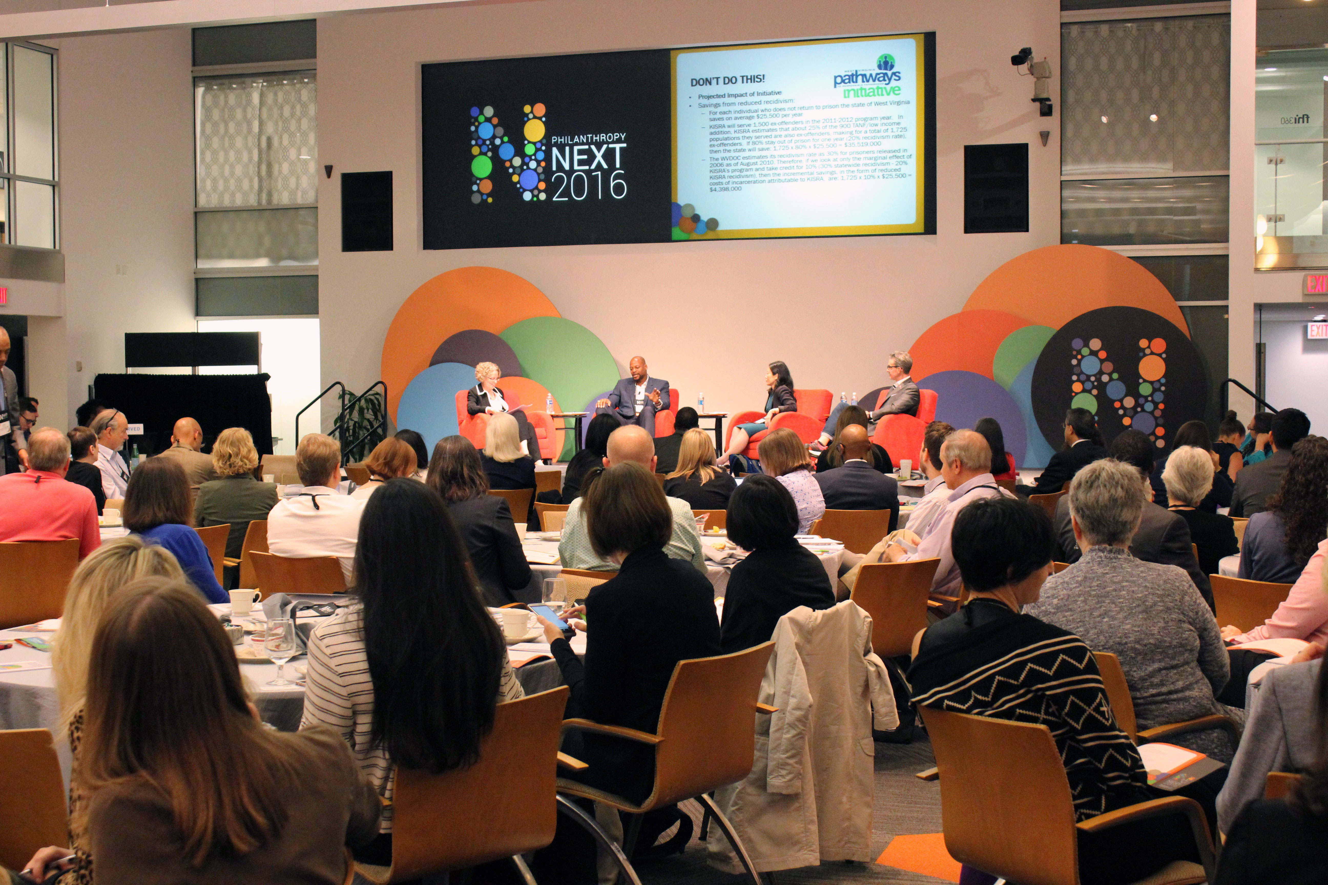 <em>The Chronicle’</em>s Margie Glennon discussed how to improve program measurement with Carl Chadband of ICF International, Richard Shaw from Youth Villages, and June Yang from Washington Performing Arts.