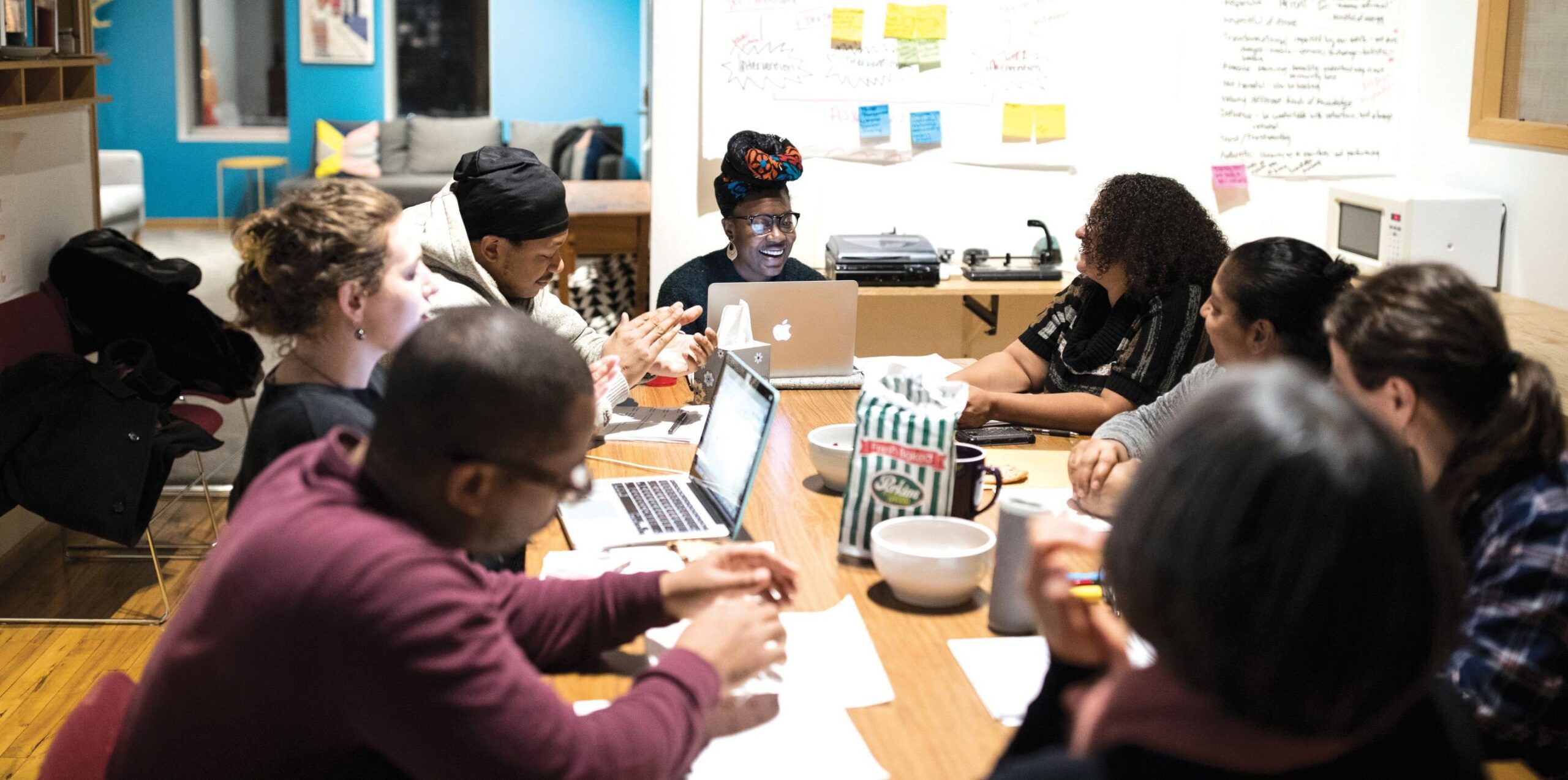 Voices for Racial Justice’s BRIDGE team at a working session in 2018.
