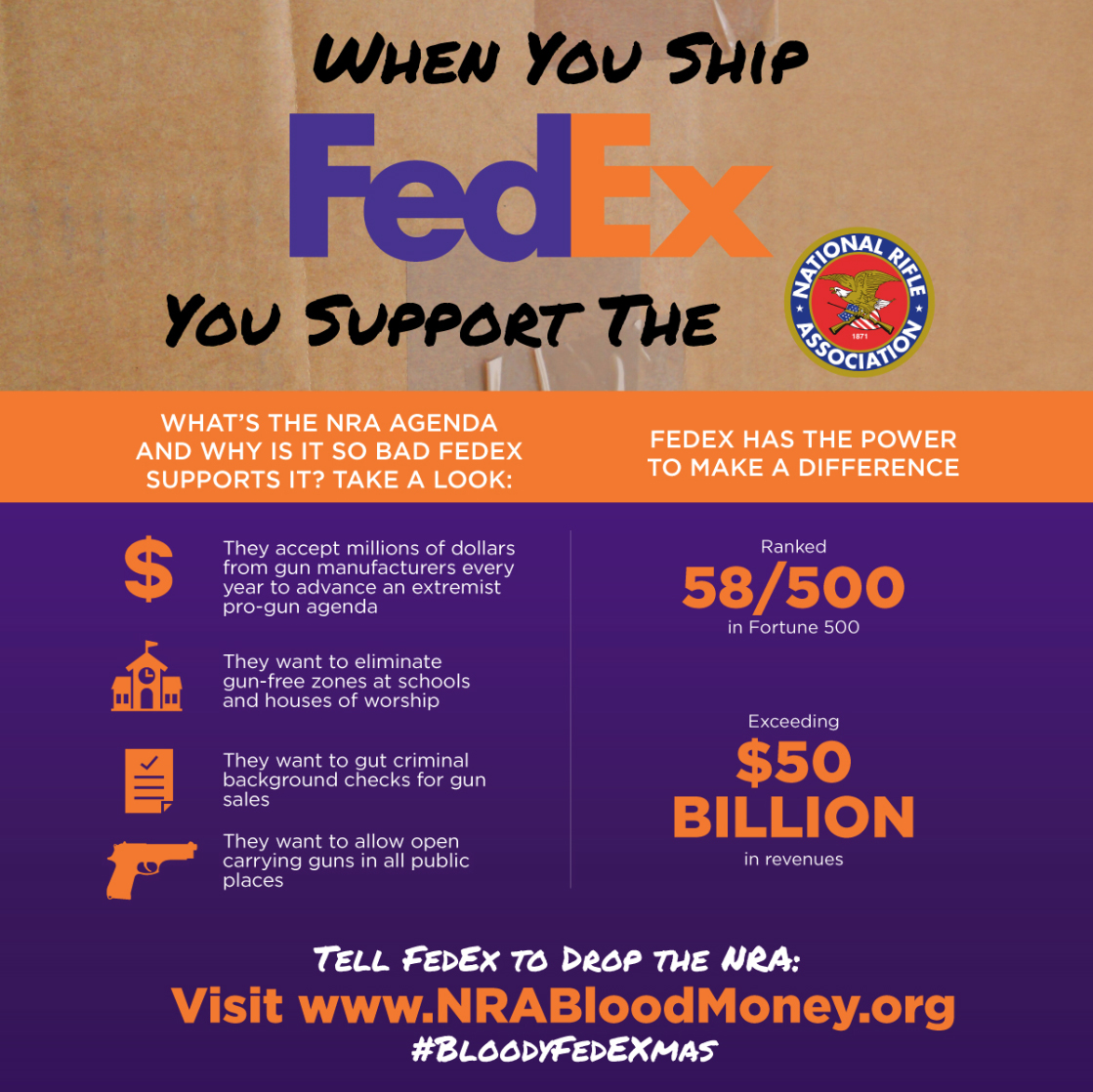 Several foundations supported this effort by nonprofits to put pressure on FedEx to stop offering large discounts to National Rifle Association members.