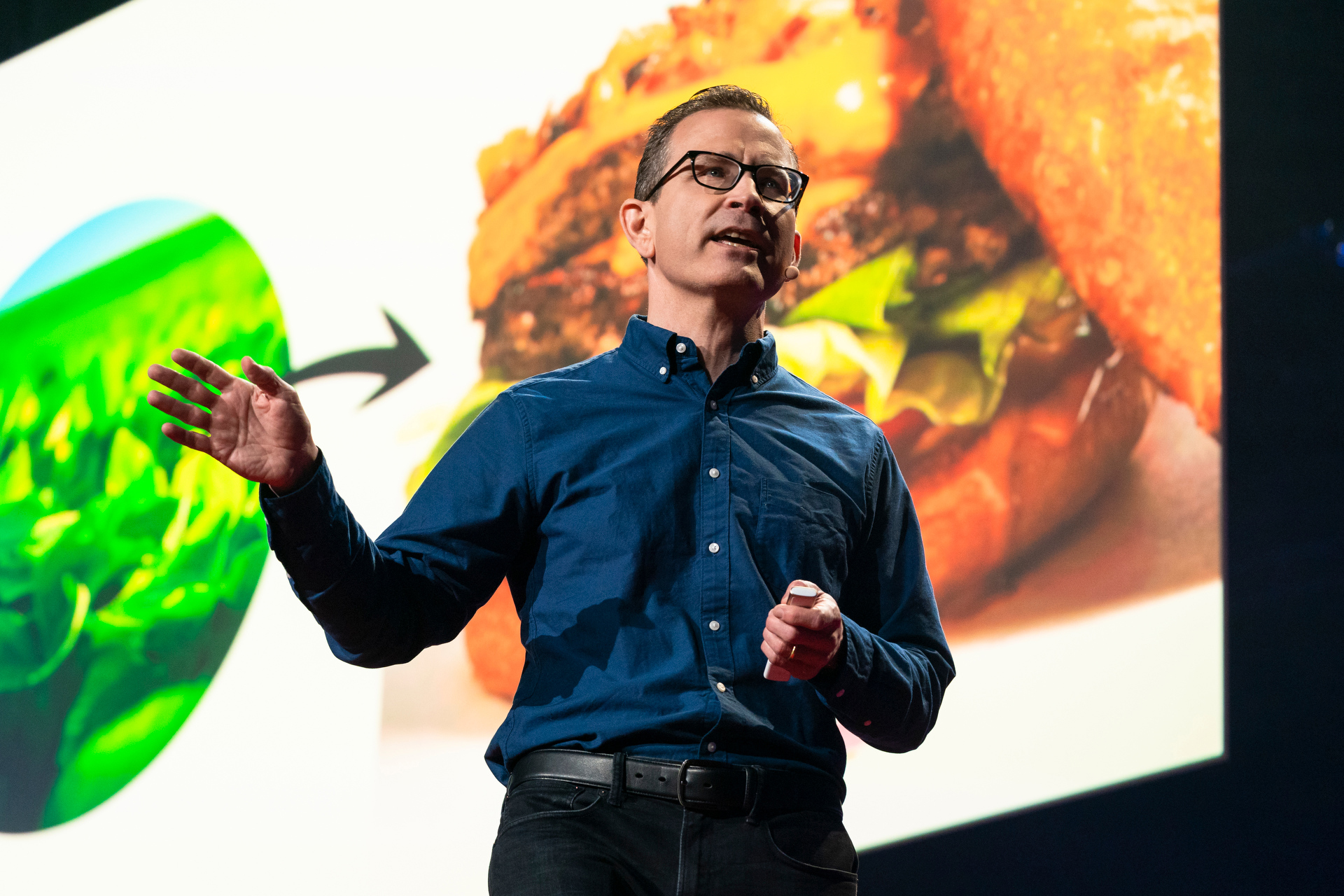 Bruce Friedrich, Good Food Institute, speaks during Fellows Session at TED2019: Bigger Than Us. April 15 - 19, 2019, Vancouver, BC, Canada.