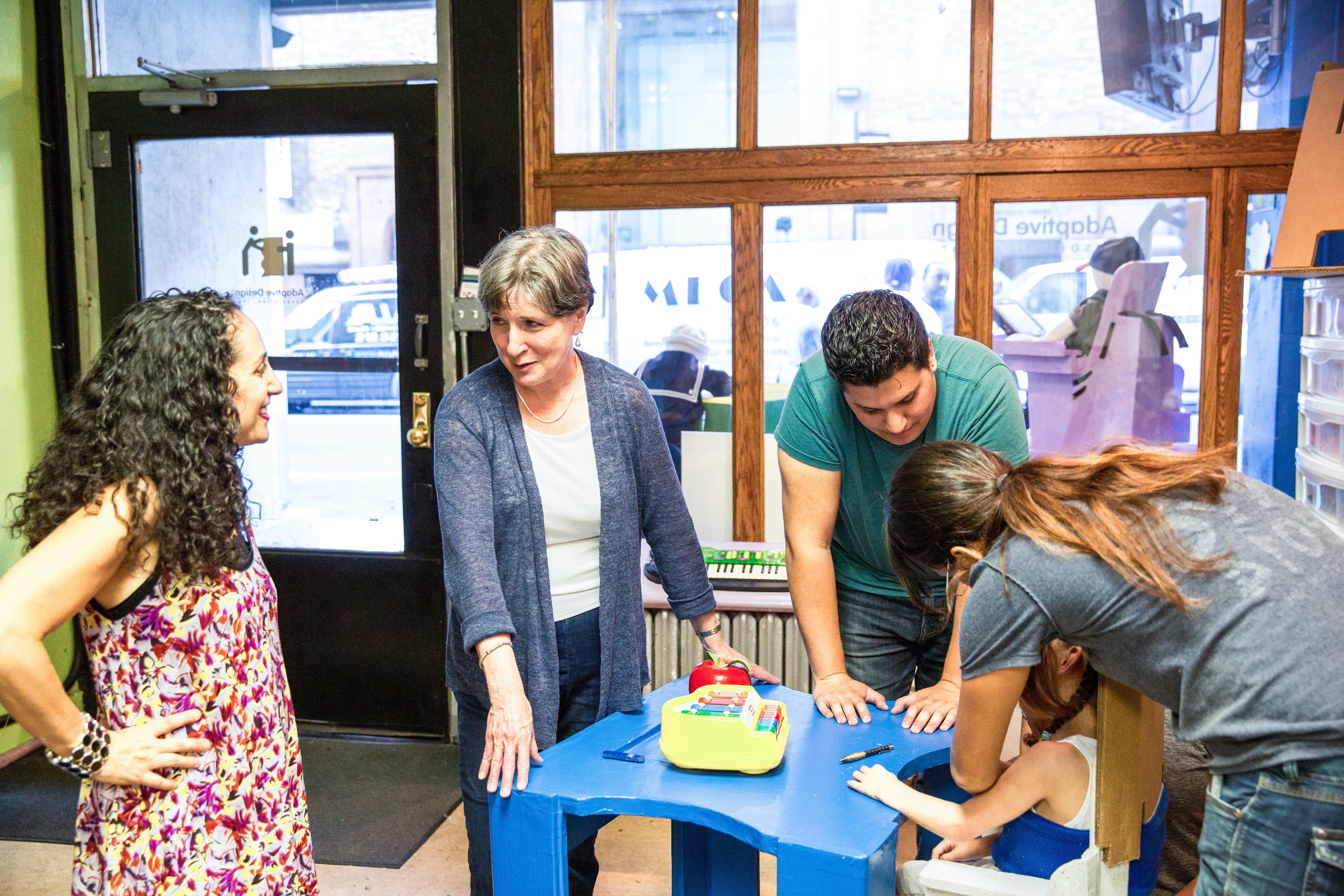 Alex Truesdell, a former teacher at a school for the blind, now makes special tools and furniture for children with disabilities. 