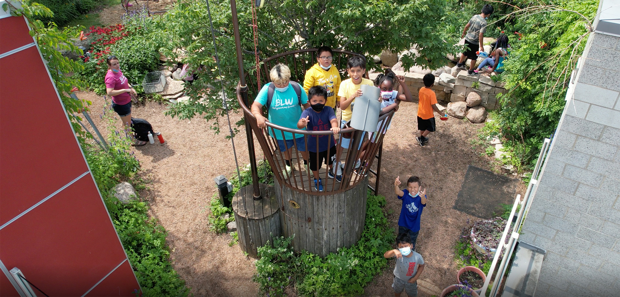 The Rooftop Ramble provides a model for all of the city’s rooftops. By building a green roof— or having plants on existing roofs—citizens and businesses can help manage rainwater runoff (each museum rain barrel saves up to 1,300 gallons of water annually), decrease heat absorption, and moderate downtown temperatures. Credit: Madison Children's Museum