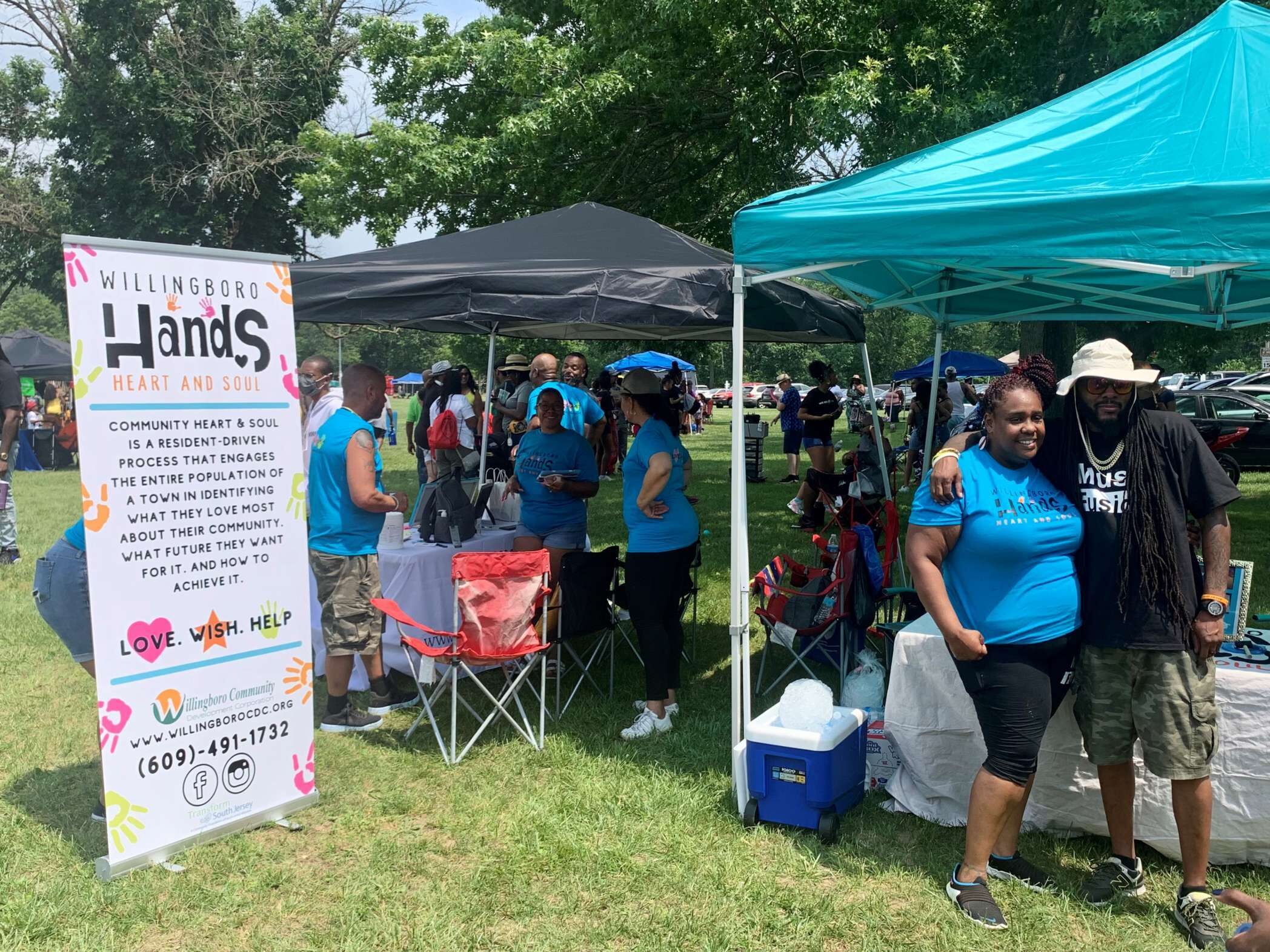 In Willingboro, New Jersey, where the Community Foundation of South Jersey is a partner with Community Heart &amp; Soul, residents organized outreach events, like this Juneteenth one. Rather than convening just one gathering and hoping residents might show up, actively meeting the people where they are is at the core of the Heart &amp; Soul model.<br/>