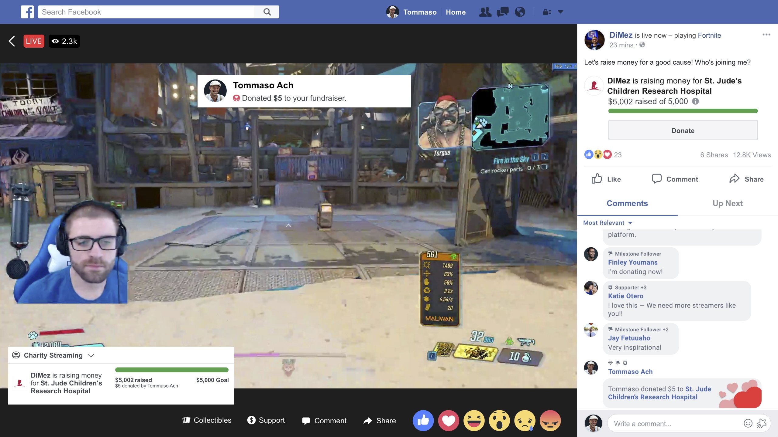 Facebook Rolls Out Fundraising Feature for Video-Game Livestreamers