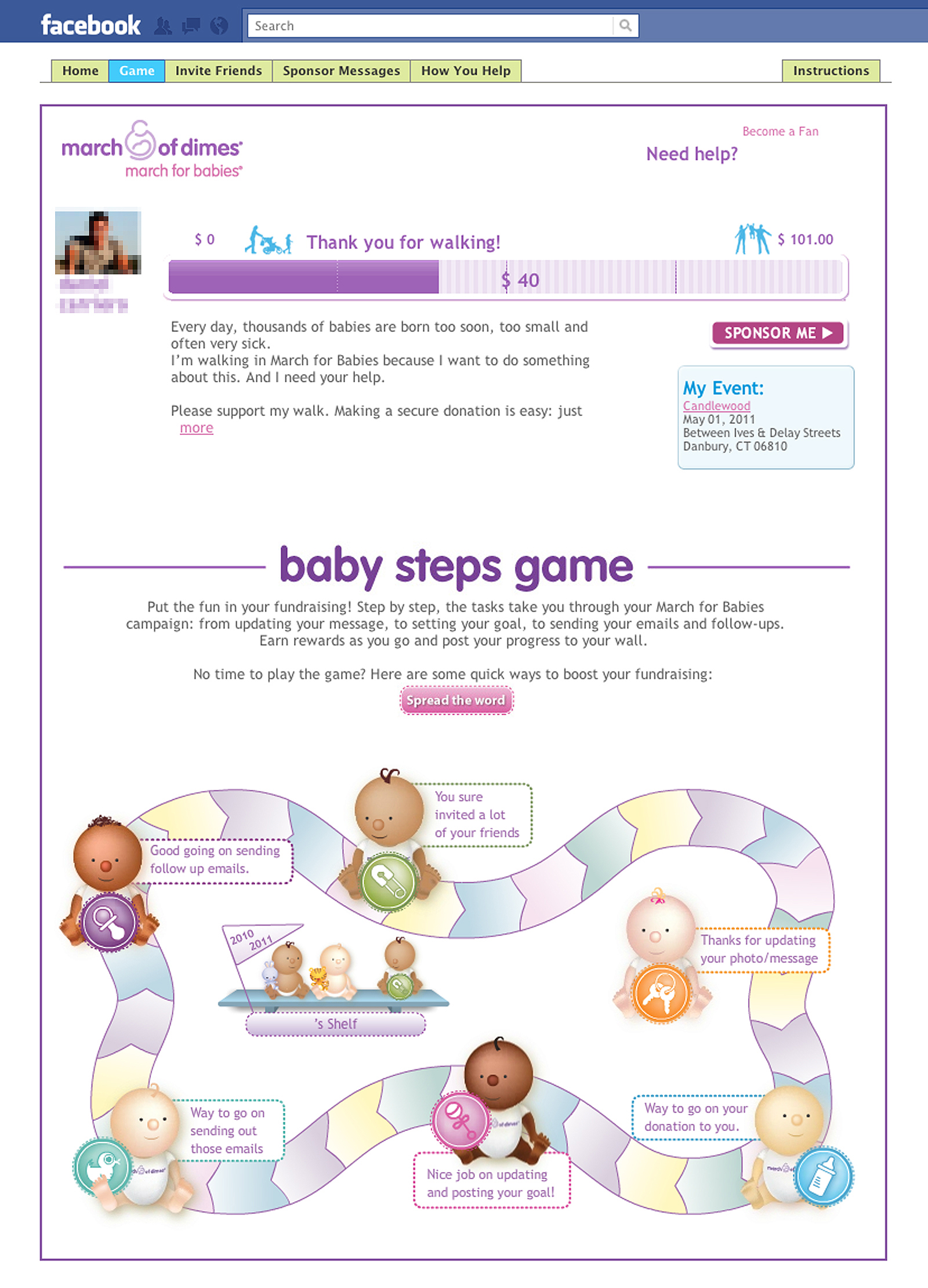 Online Board Game and Other Features Aid March of Dimes on Facebook