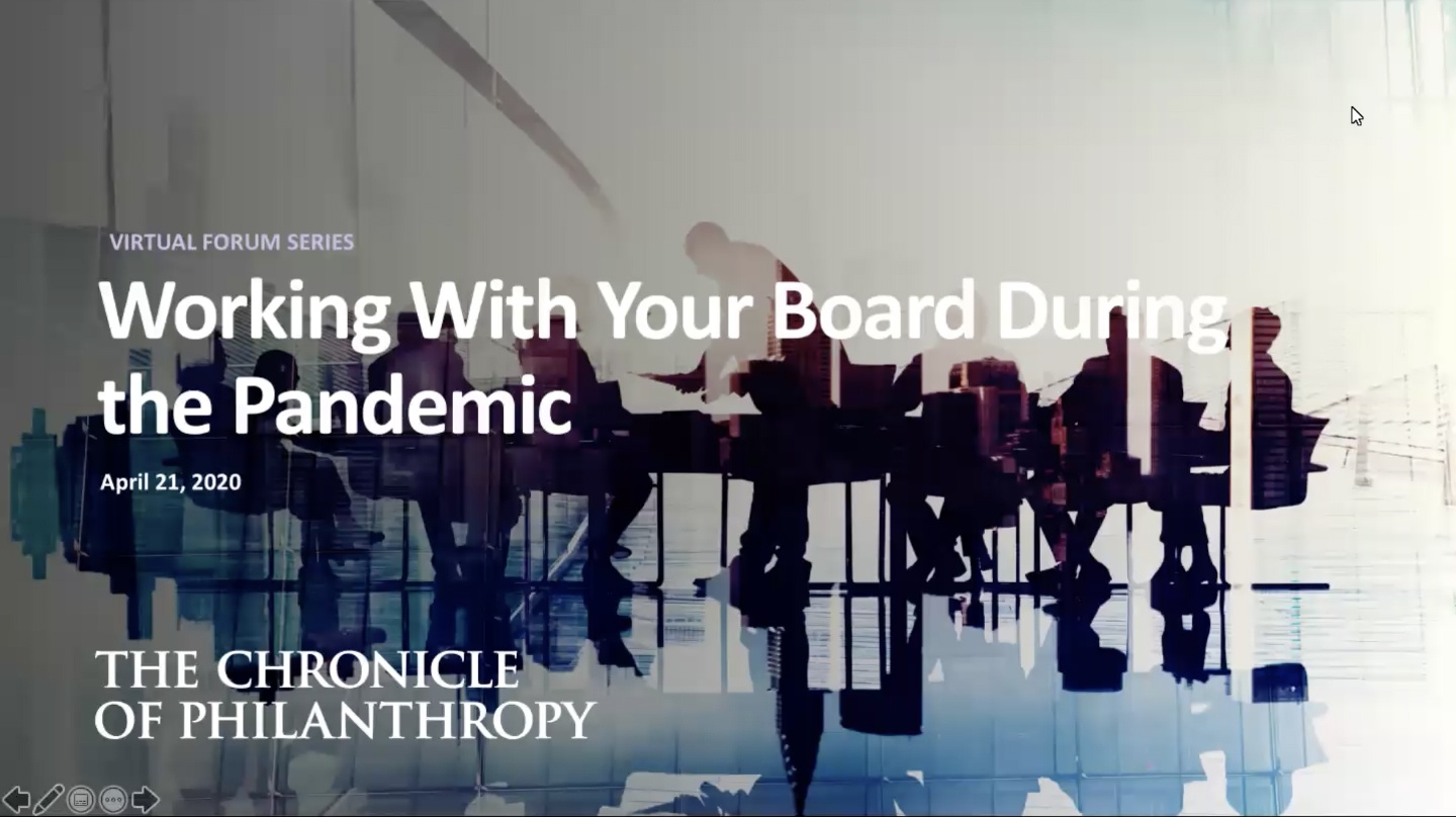 Engaging Your Board During Covid-19: A Virtual Forum